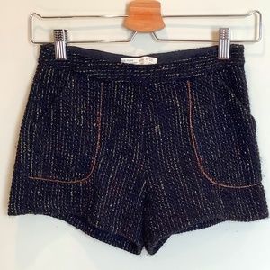 Girls black boucle shorts with metallic